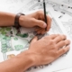 Professional working on commercial landscape layout